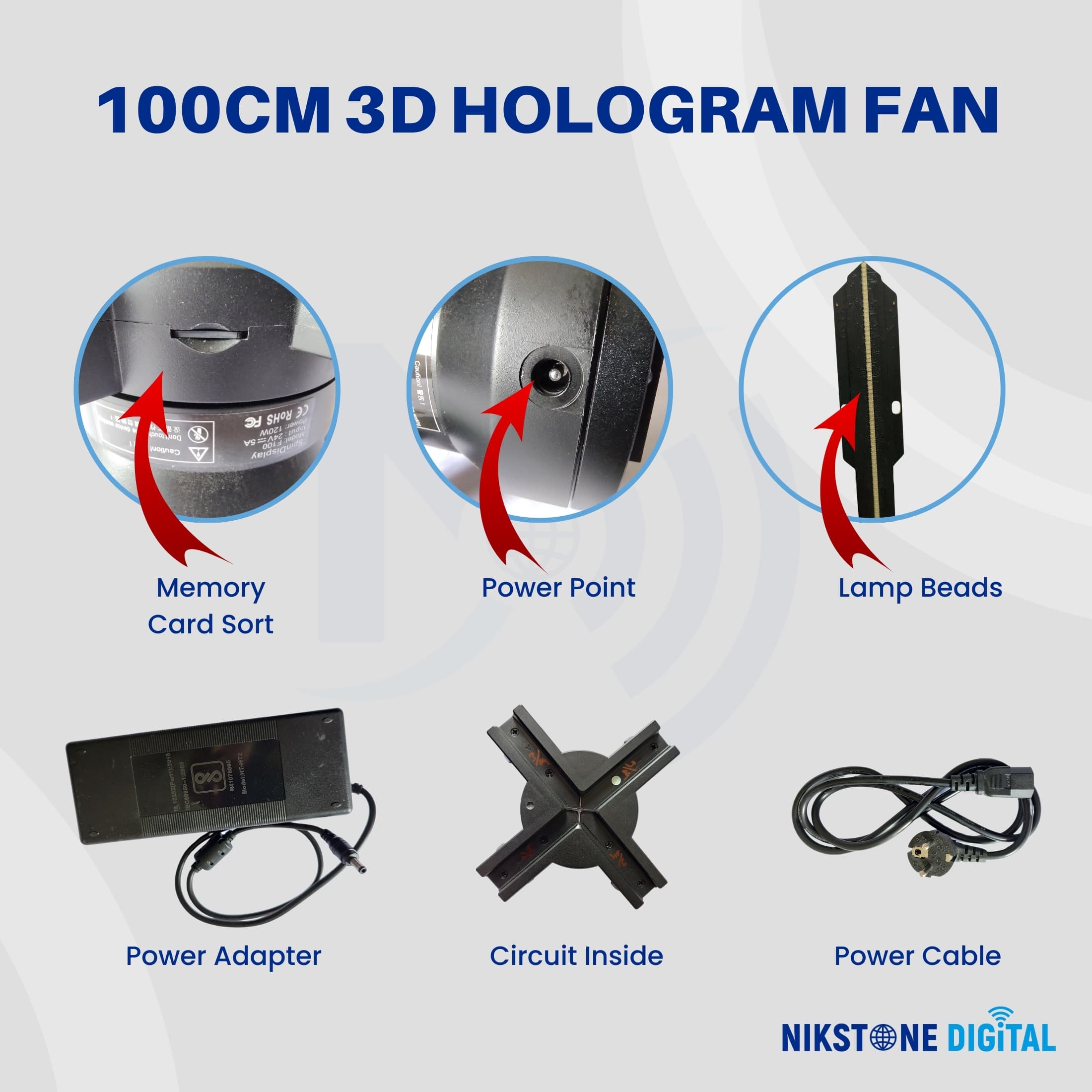100 cm 3D Hologram Fan for Advertising