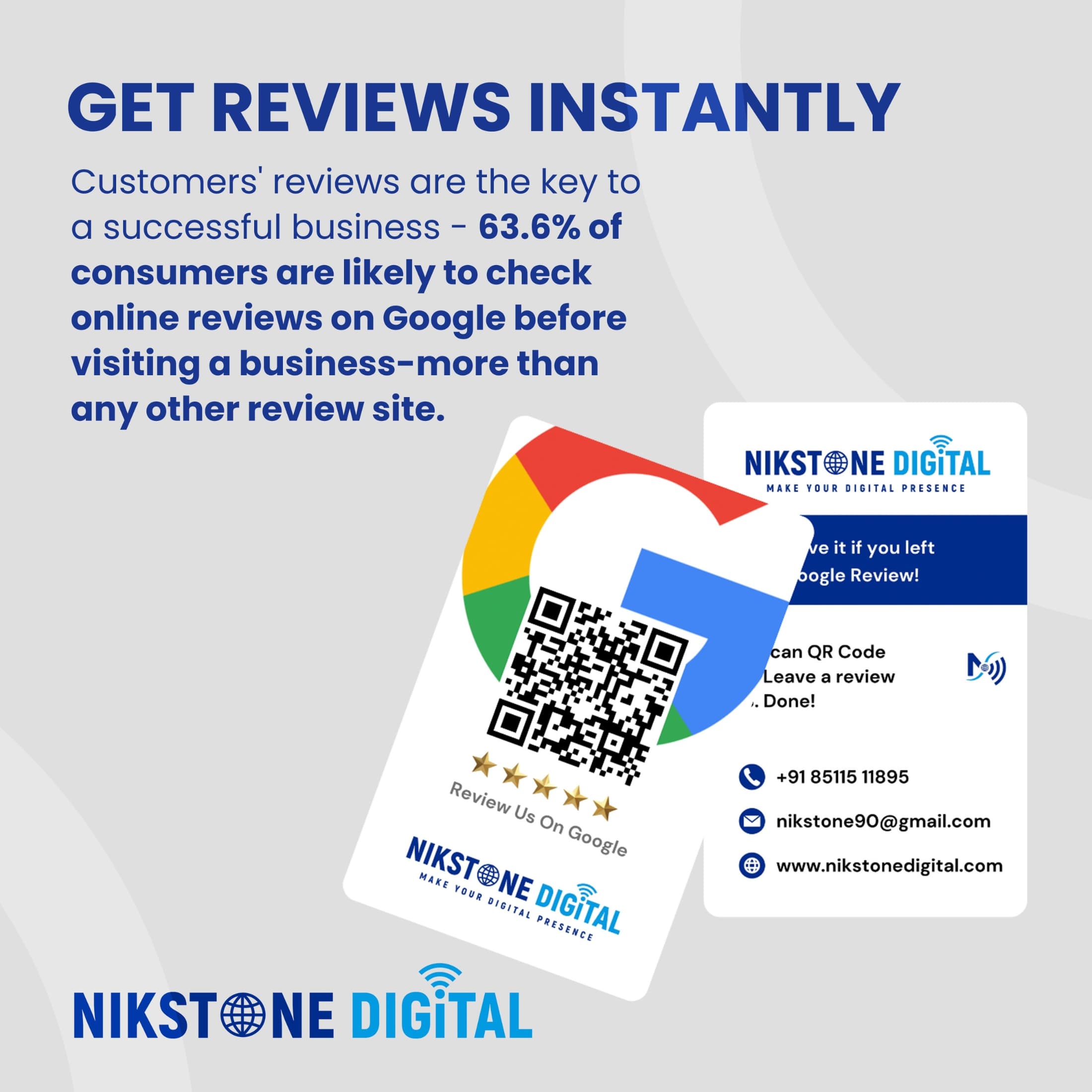 NikStone NFC Google Review Card
