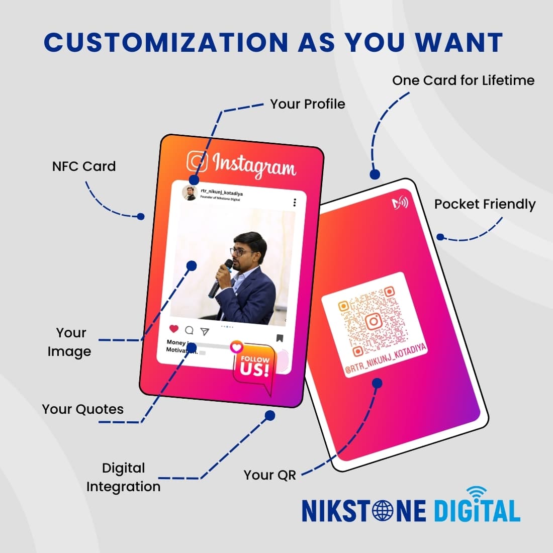 NikStone NFC Instagram Follower Card