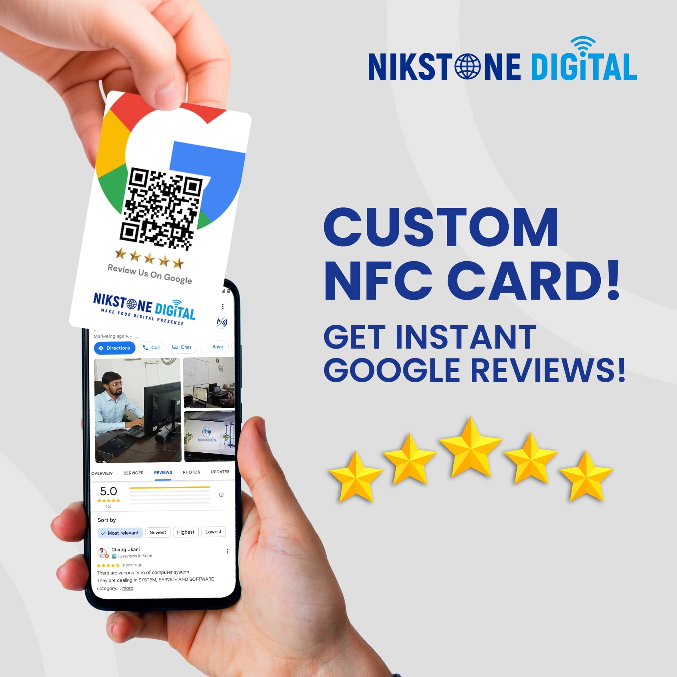 NikStone NFC Google Review Card