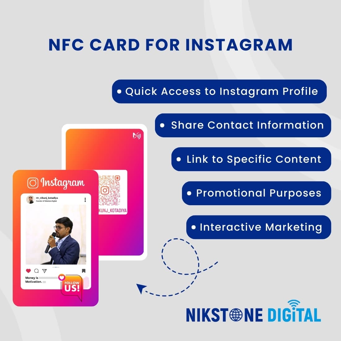 NikStone NFC Instagram Follower Card