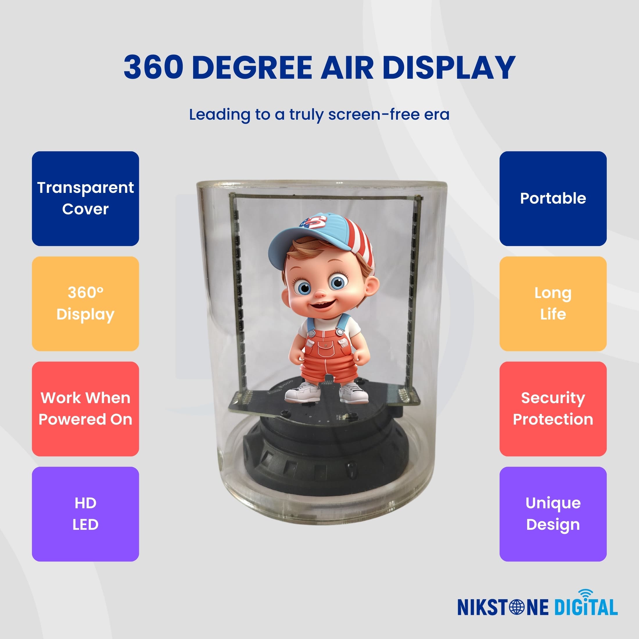 3D Hologram Fan LED Display with 360 Visual Effect