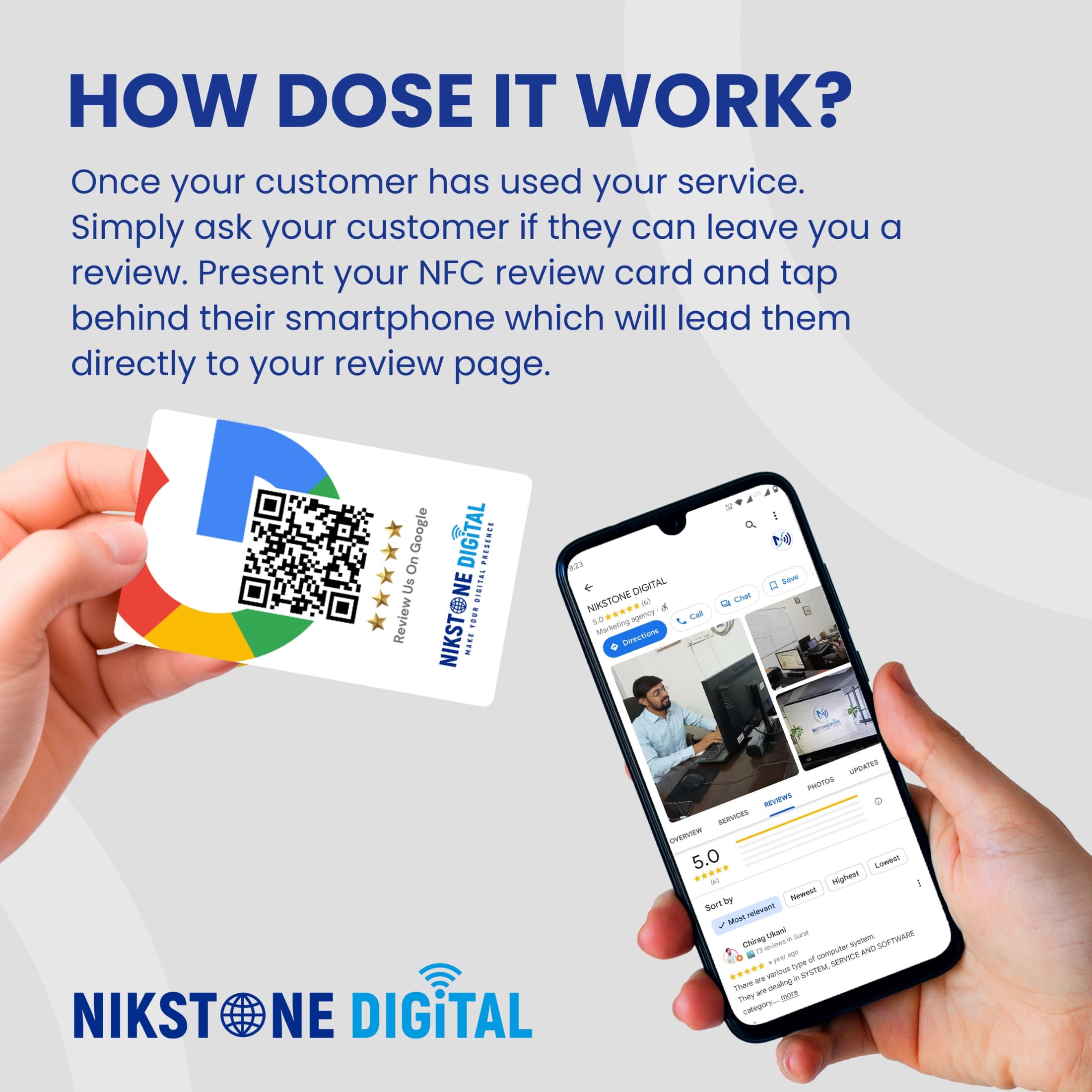 NikStone NFC Google Review Card