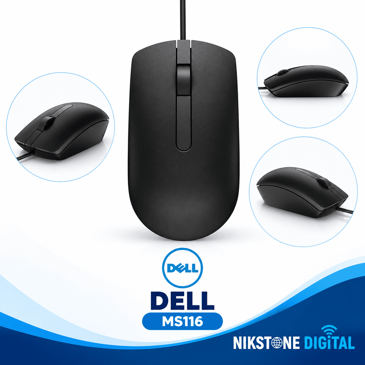 Dell MS116 Wired Optical Mouse - Black